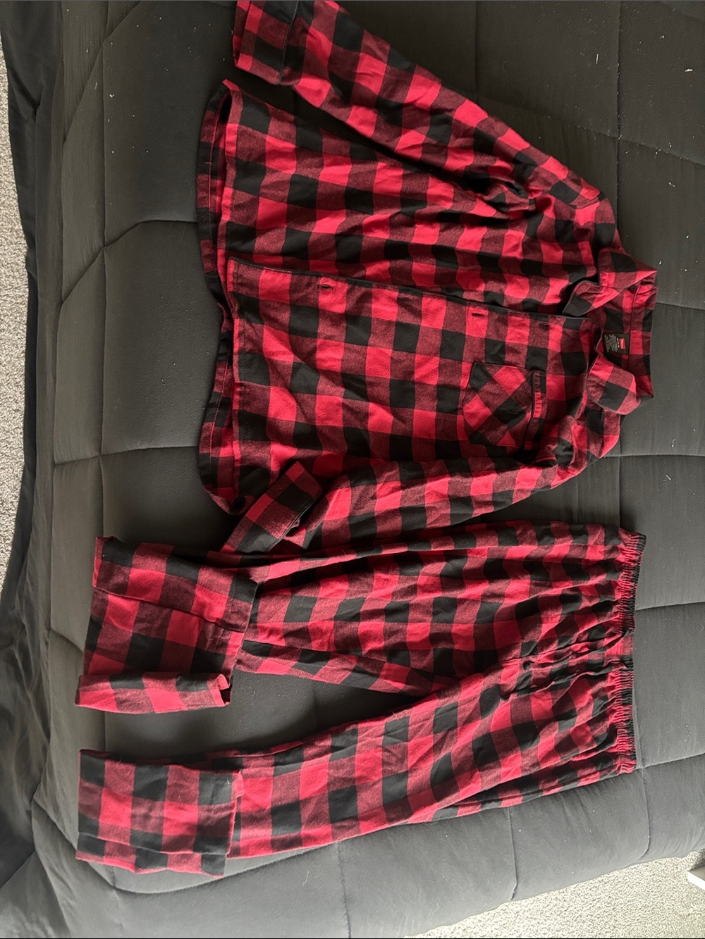 Men's Red and Black Buffalo Plaid Shirt Jacket